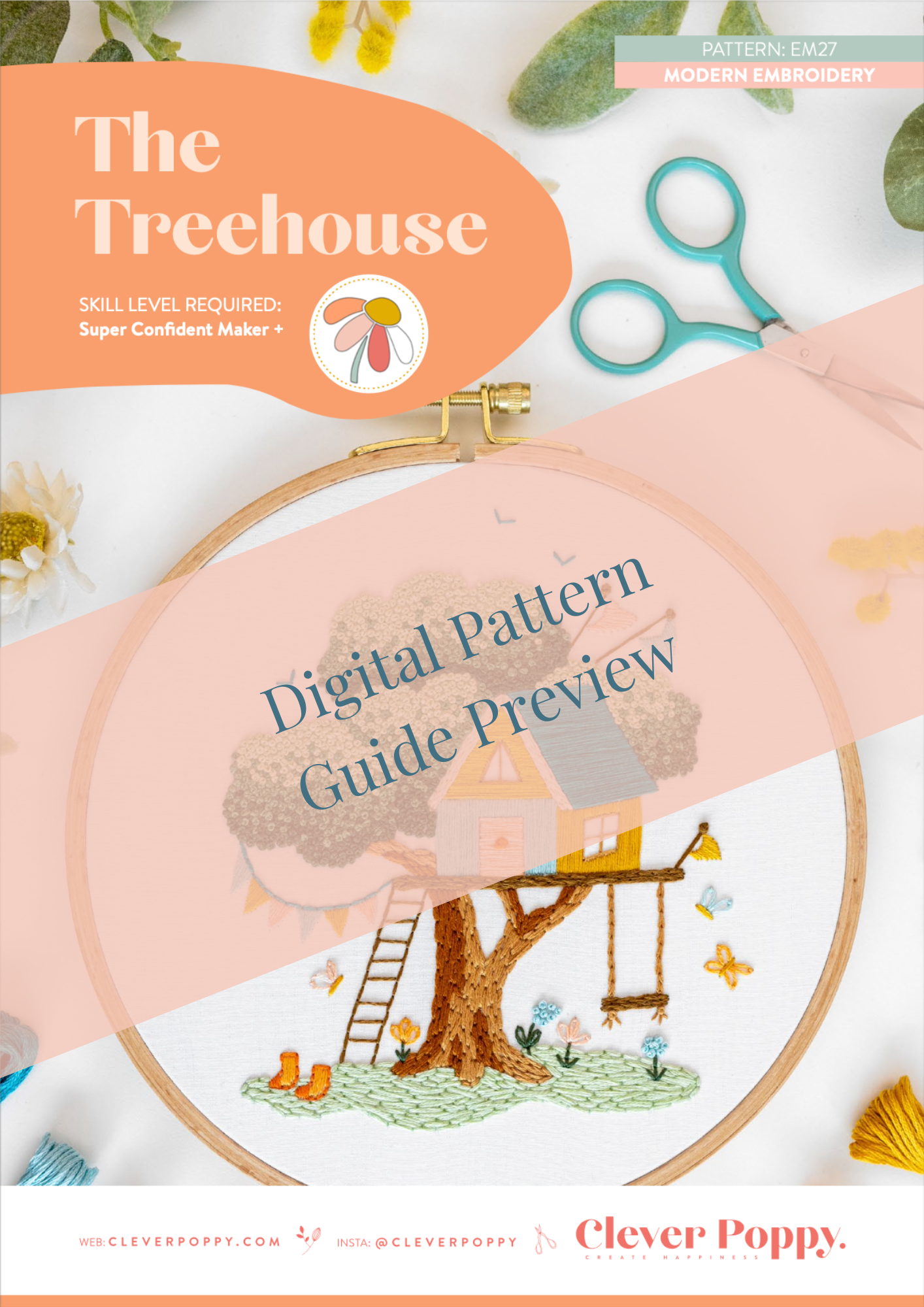 The Treehouse Embroidery Kit