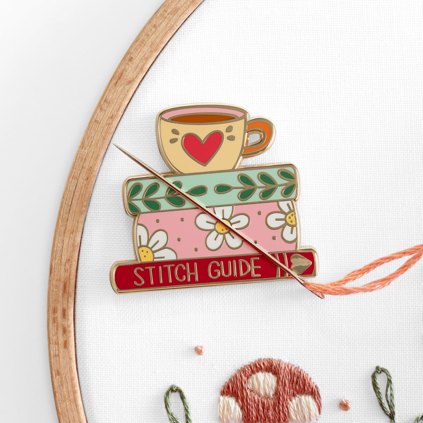 Books and Tea Needle Minder