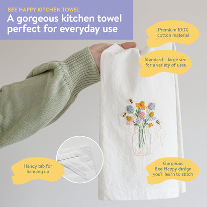 Bee Happy Kitchen Towel Beginner Kit