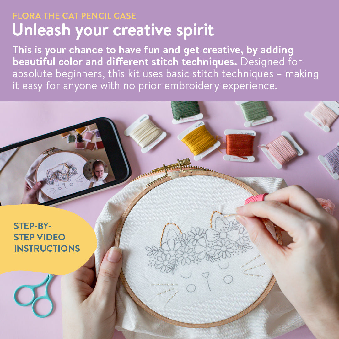 Flora the Cat Pencil Case Kit