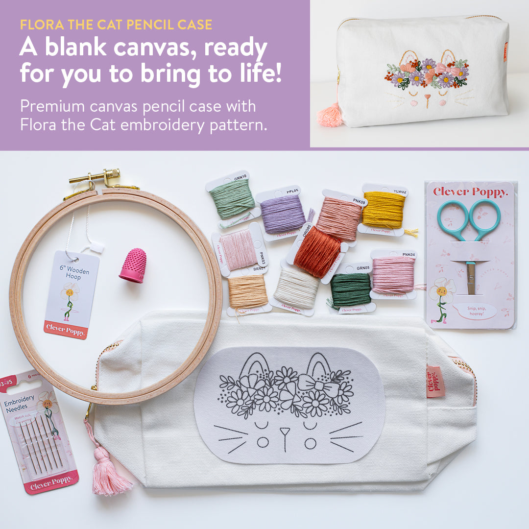 Flora the Cat Pencil Case Kit