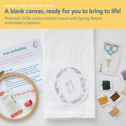 Spring Rabbit Kitchen Towel Beginner Kit