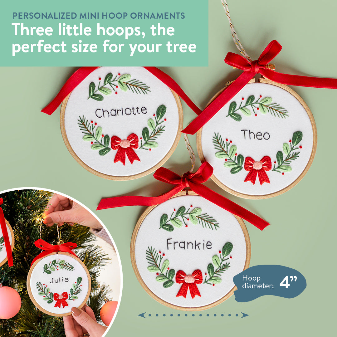 Personalized Mini Hoop Ornaments Beginner Kit