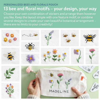 Personalized Bees and Florals Pouch Beginner Kit