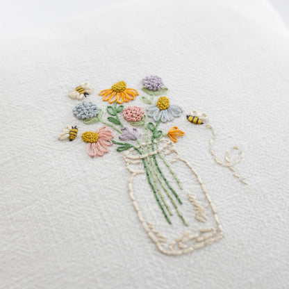 Bee Happy Throw Pillow Cover Beginner Kit