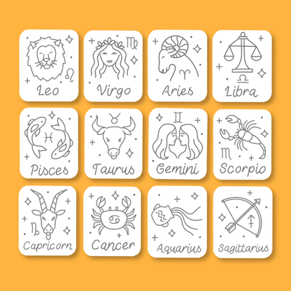 Zodiac Wash Away Stickers Pack