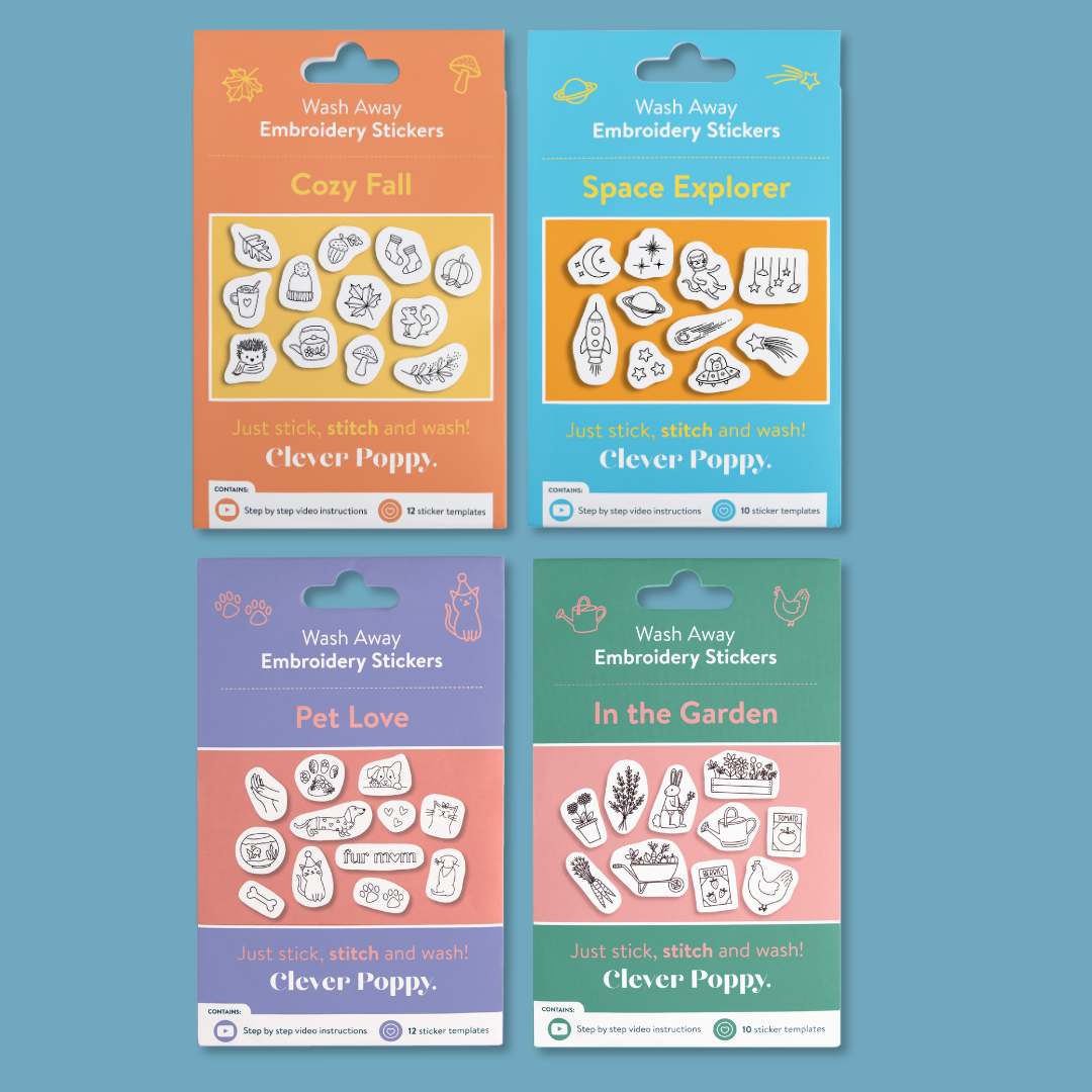 Wash Away Stickers 4 Pack Bundle