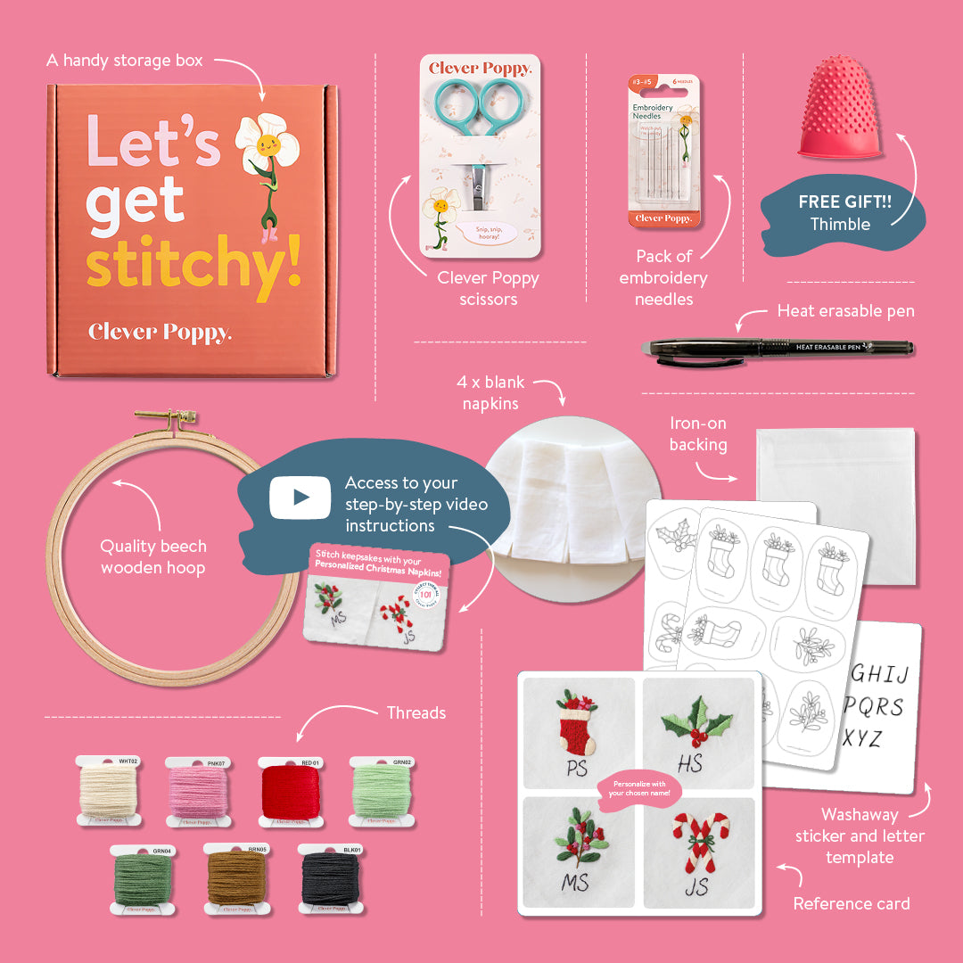 Personalized Christmas Napkins Beginner Kit