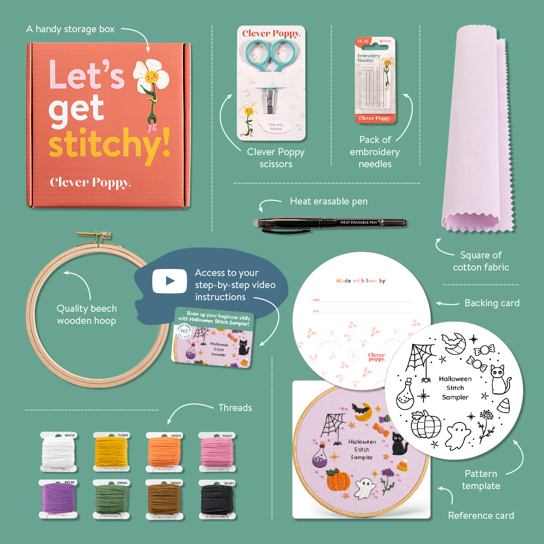 Halloween Stitch Sampler Beginner Kit