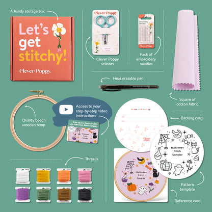 Halloween Stitch Sampler Beginner Kit