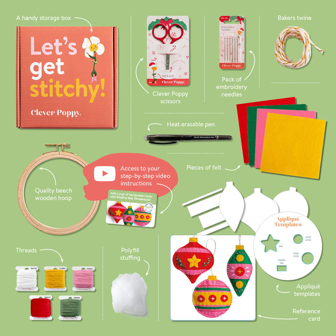 Festive Felt Ornaments Beginner Kit