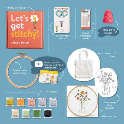 Bee Happy Tote Bag Beginner Kit