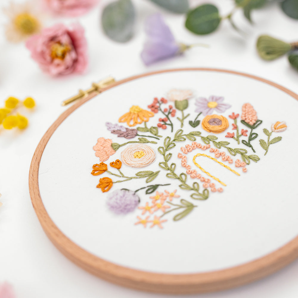 Floral Rainbow Sampler Embroidery Kit